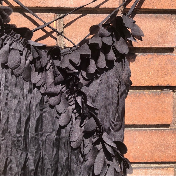 LAPIS GIRL Cute black wrinkly stretchy top NWOT - Picture 2 of 4